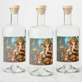 Ganesh nimmt eine Selfie Alkoholflaschenetikett