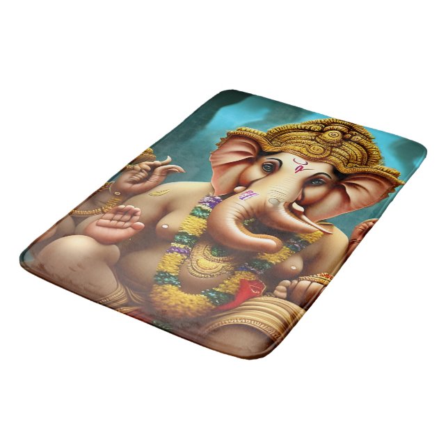 Ganesh nimmt eine Selfie Badematte (Schrägansicht)