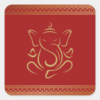 Ganesh Quadratischer Aufkleber