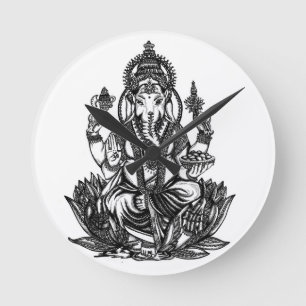 Ganesh Runde Wanduhr