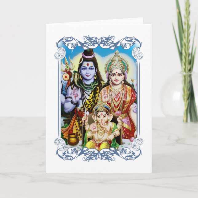 Ganesh, Shiva und Parvati, Lord Ganesha, Durga Karte (Vorderseite)