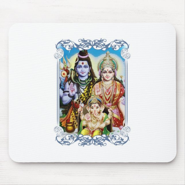 Ganesh, Shiva und Parvati, Lord Ganesha, Durga Mousepad (Vorne)