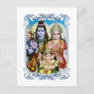 Ganesh, Shiva und Parvati, Lord Ganesha, Durga Postkarte