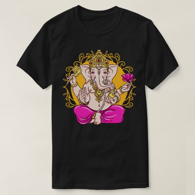 Ganesh Symbol Yoga Hindu Gott Ganesha Männer Fraue T-Shirt (Design vorne)