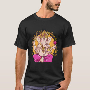 Ganesh Symbol Yoga Hindu Men Women Meditation Gesc T-Shirt