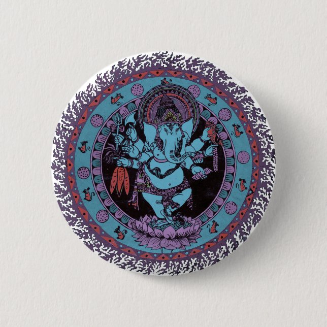 Ganesh Tänzer Button (Vorderseite)