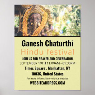 Ganesh the Hindu God, Hindu Event Advertising Poster