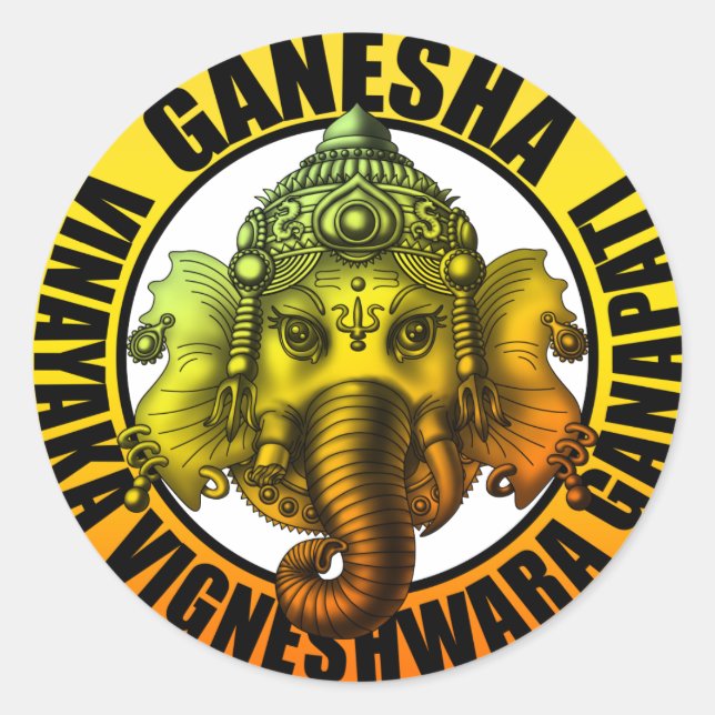 Ganesha2 Runder Aufkleber (Vorderseite)