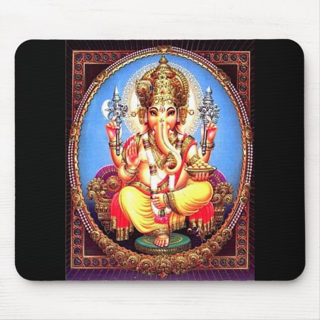 Ganesha (गणेश) indischer Elefant Mousepad (Vorne)
