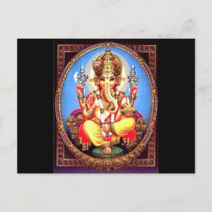 Ganesha (ग णे श) Indischer Elefant Postkarte