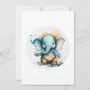 Ganesha als niedlicher Blaue-Elefant Feiertagskarte