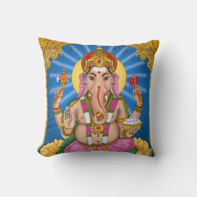 Ganesha Clock Kissen (Vorderseite)