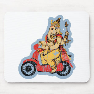 Ganesha, das einen Roller reitet Mousepad