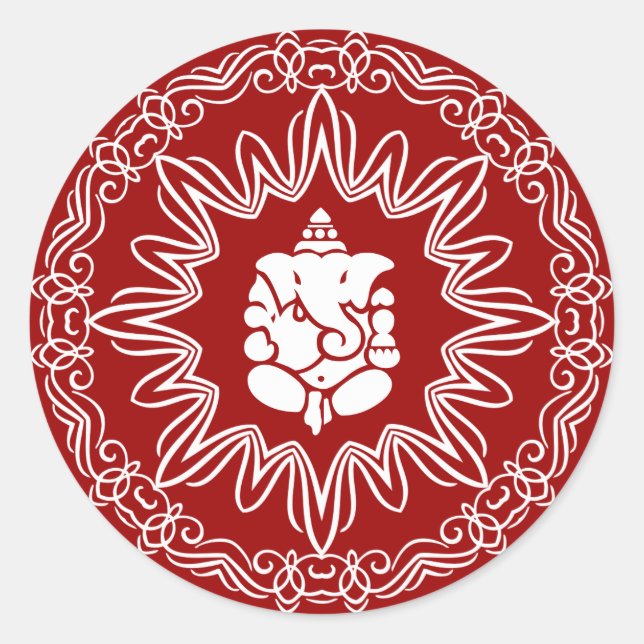 Ganesha Decorative Design Runder Aufkleber (Vorderseite)