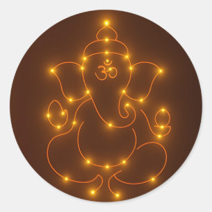 Ganesha Design Runder Aufkleber