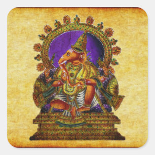 Ganesha Deva antique Quadratischer Aufkleber