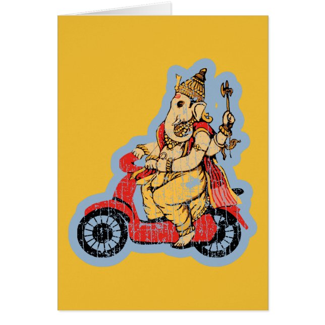 Ganesha fährt auf einem Roller (Vorne)
