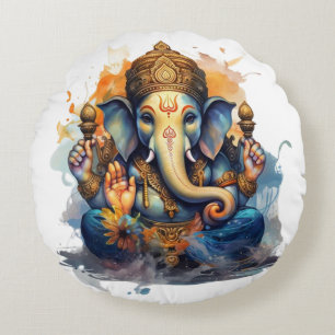 Ganesha, Ganesch, Ganapati-Abbau von Hindernissen  Rundes Kissen