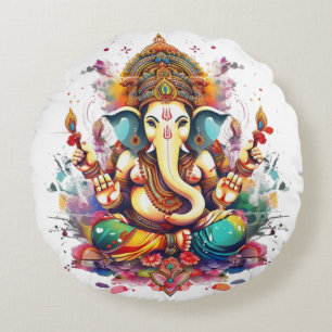 Ganesha, Ganesch, Ganapati-Abbau von Hindernissen Rundes Kissen