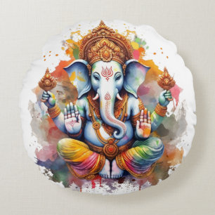 Ganesha, Ganesch, Ganapati-Abbau von Hindernissen Rundes Kissen