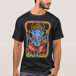 Ganesha God Retro Yoga Spirituelle Meditation VI T-Shirt