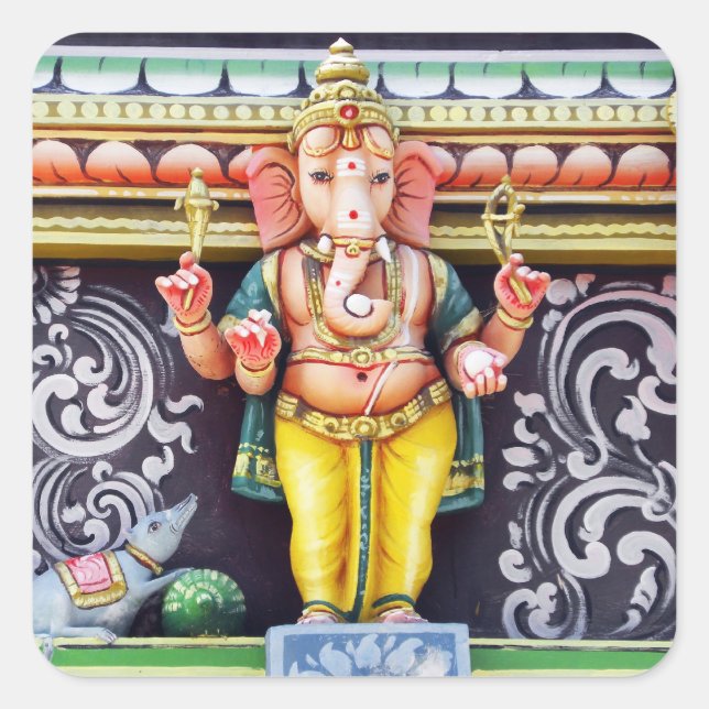 Ganesha God Statue Quadratischer Aufkleber (Vorderseite)