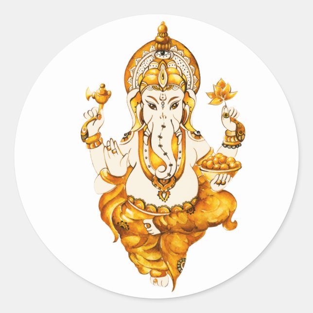 Ganesha Gold Sticker (Vorderseite)