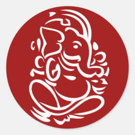 Ganesha - Hindu-Gott-Zeichen Runder Aufkleber