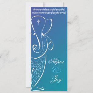 Ganesha Hochzeitseinladung :: Navy und Teal Einladung