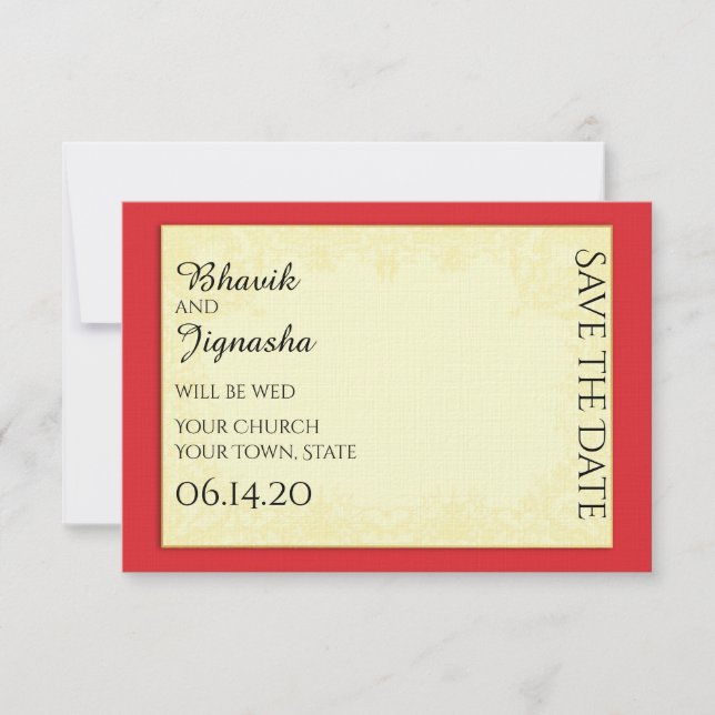 Ganesha Indian Wedding Save the Date (Vorderseite)