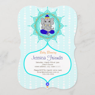 Ganesha-Junge Babydusche 5" x 7" Einladungskarte Einladung