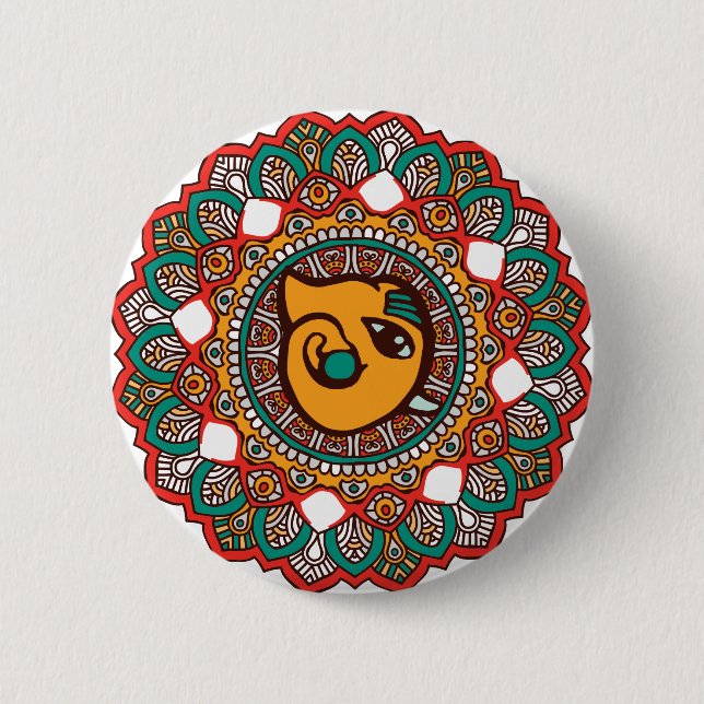 Ganesha Kunst Button (Vorderseite)