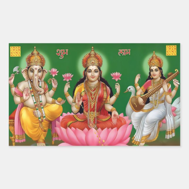 Ganesha, Lakshmi & Saraswati Stickers (Vorderseite)