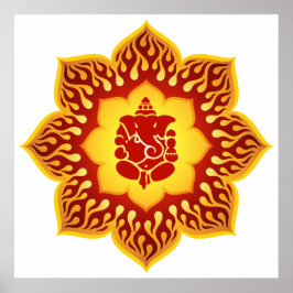 Ganesha Lotus Design Poster