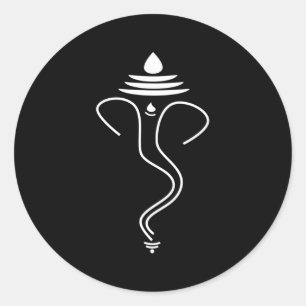 Ganesha Minimalistisch Ganesh Runder Aufkleber