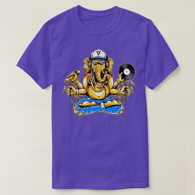 Ganesha mit Musikinstrumenten T-Shirt (Design vorne)