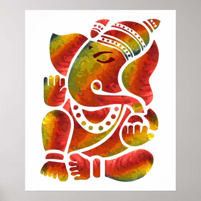 Ganesha-Multicolor-Gemälde Poster (Vorne)