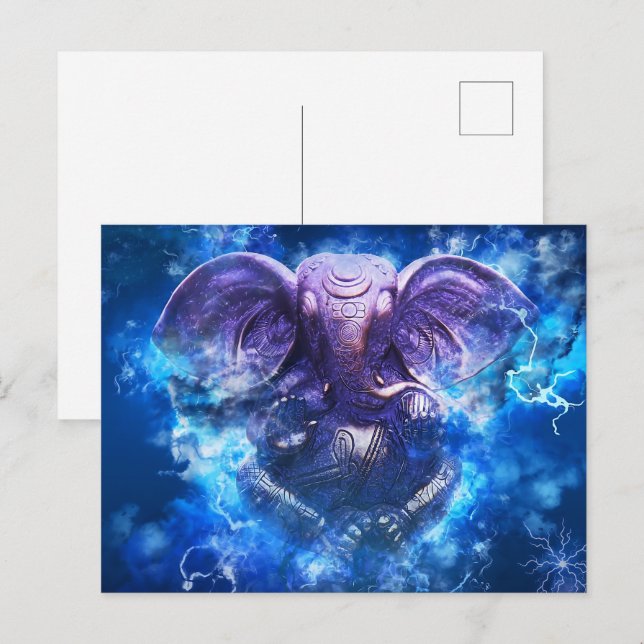 Ganesha Postcard für Diwali Postkarte (Vorne/Hinten)