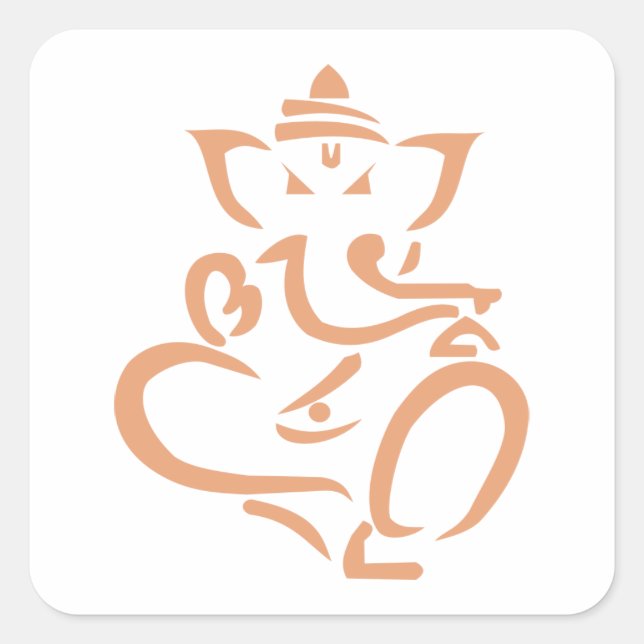 Ganesha Quadratischer Aufkleber (Vorderseite)