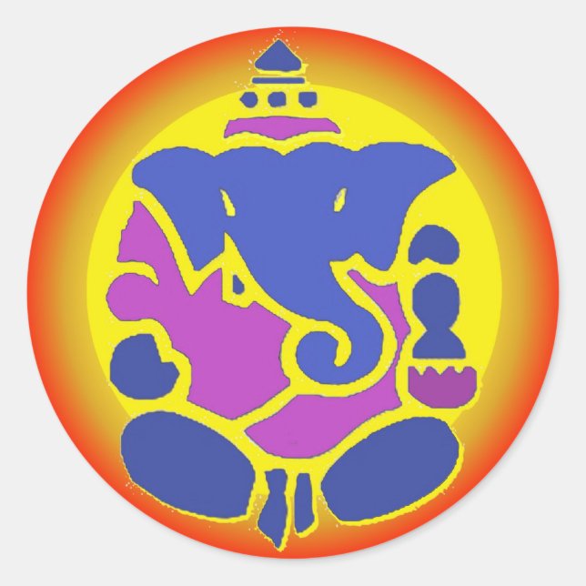 Ganesha Rainbow Mandala Sticker (Vorderseite)