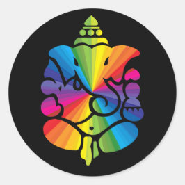 Ganesha Rainbow Sign Runder Aufkleber