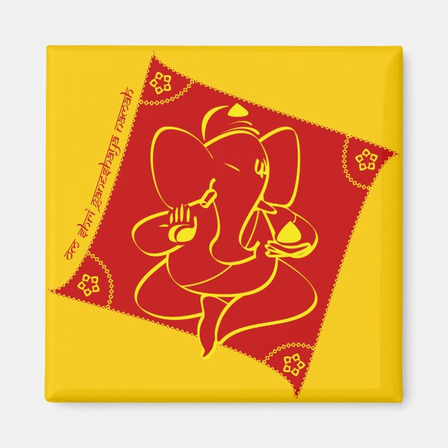 Ganesha Red Magnet (Vorne)
