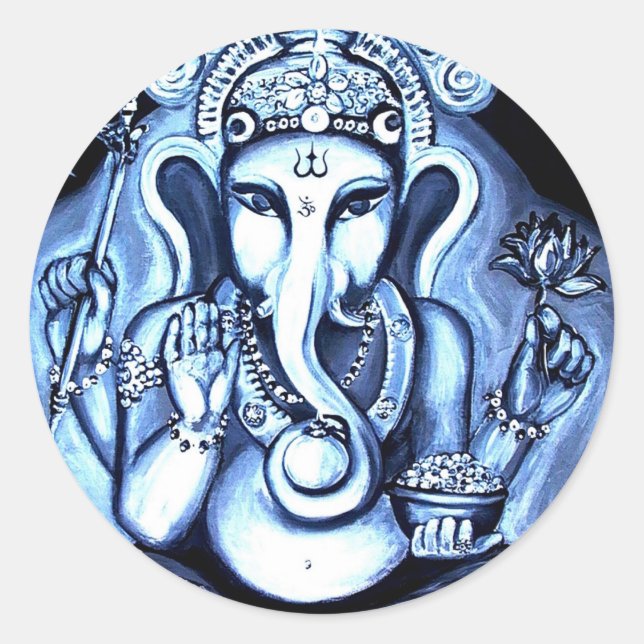 Ganesha Runder Aufkleber (Vorderseite)