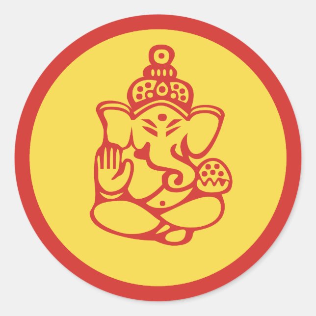 Ganesha Runder Aufkleber (Vorderseite)