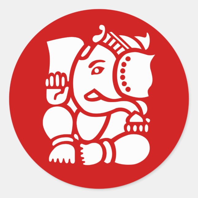 Ganesha Runder Aufkleber (Vorderseite)