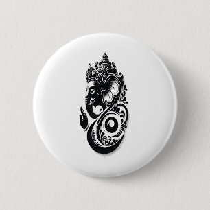 Ganesha, Spiritueller Hindu Ganesh Indischer Yoga Button