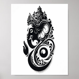 Ganesha, Spiritueller Hindu Ganesh Indischer Yoga  Poster