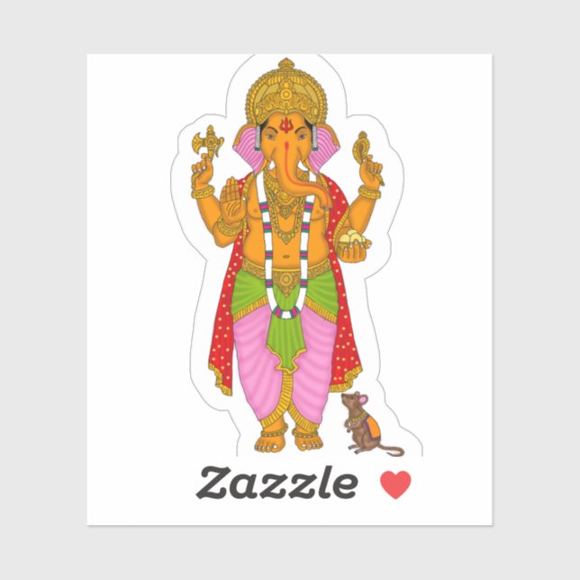 Ganesha Stickers & Keyring Combo Aufkleber (Blatt)