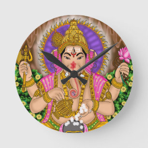 Ganesha-Uhr Runde Wanduhr