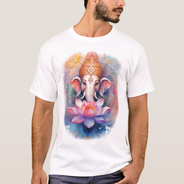 Ganesha und Lotus T-Shirt (Vorderseite)